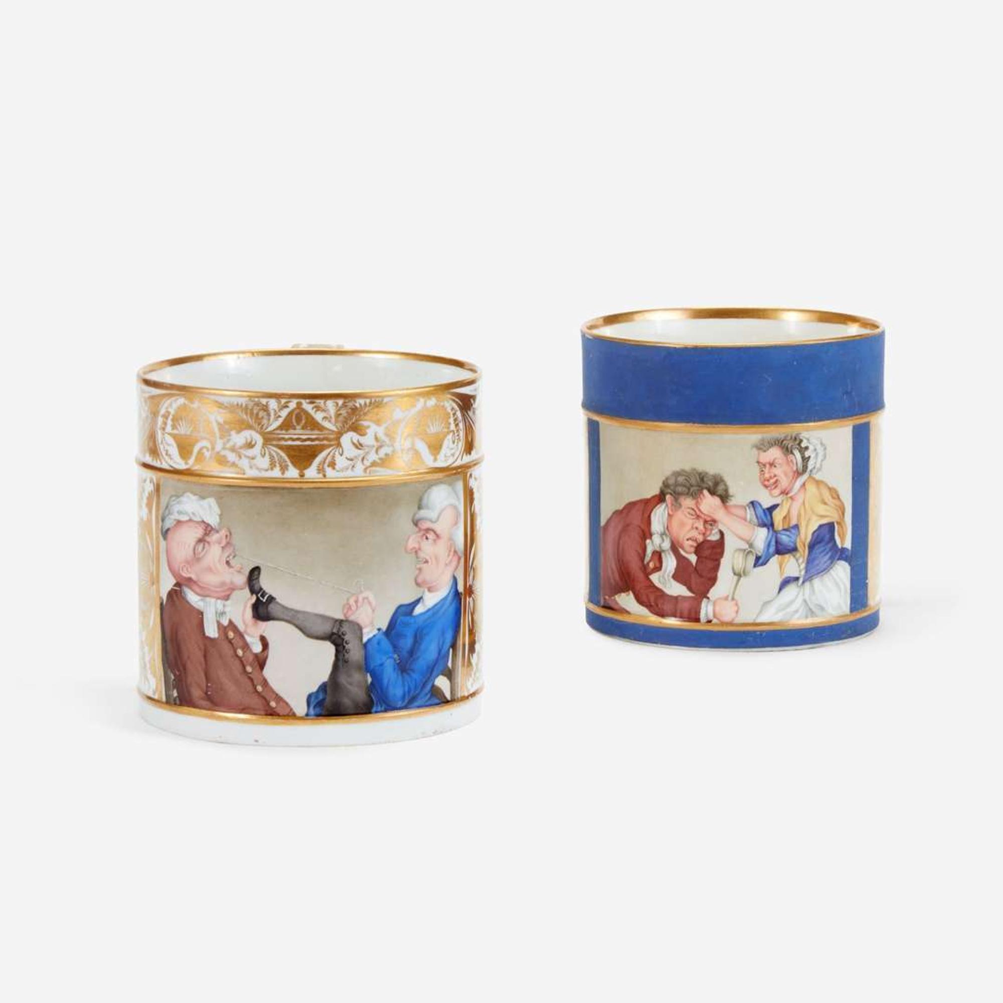Two Oversize Royal Crown Derby Coffee Cans late 18th/early 19th century