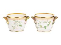 A Pair of Royal Copenhagen Flora Danica Porcelain Cache Pots