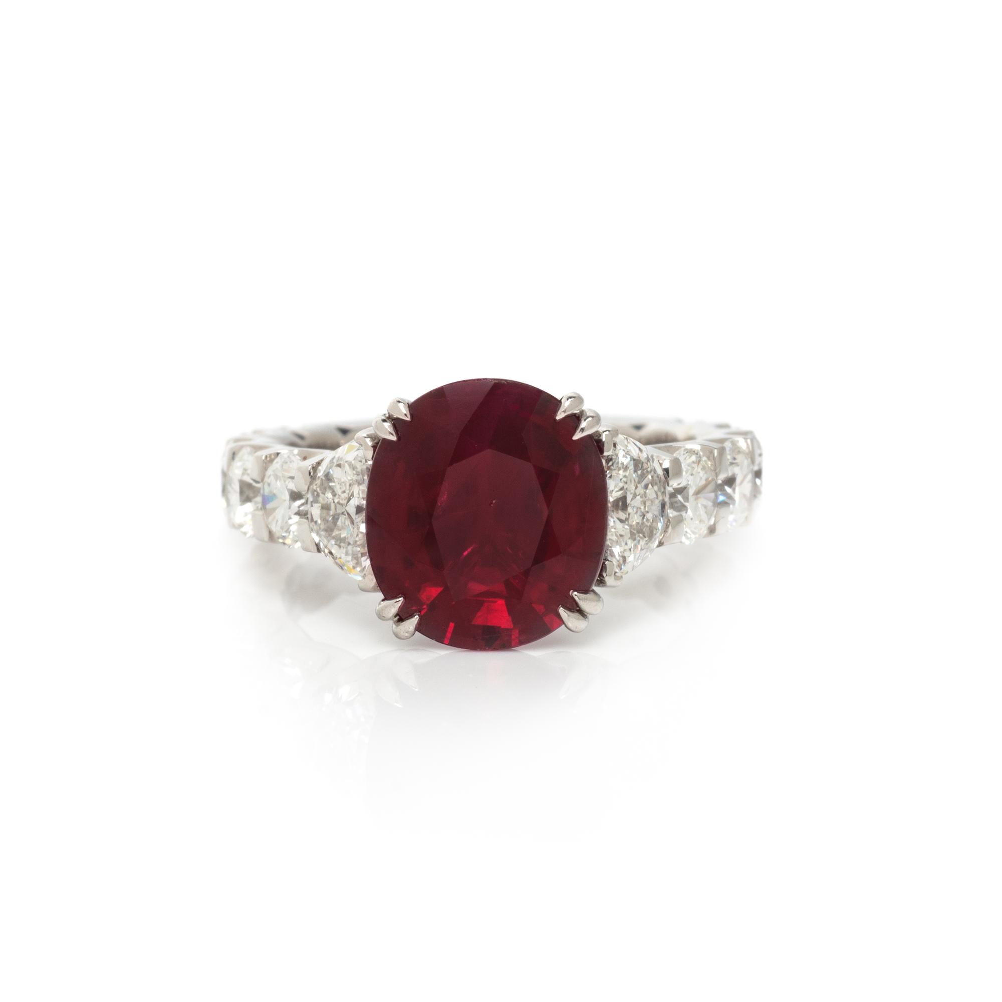 PLATINUM, RUBY, AND DIAMOND RING