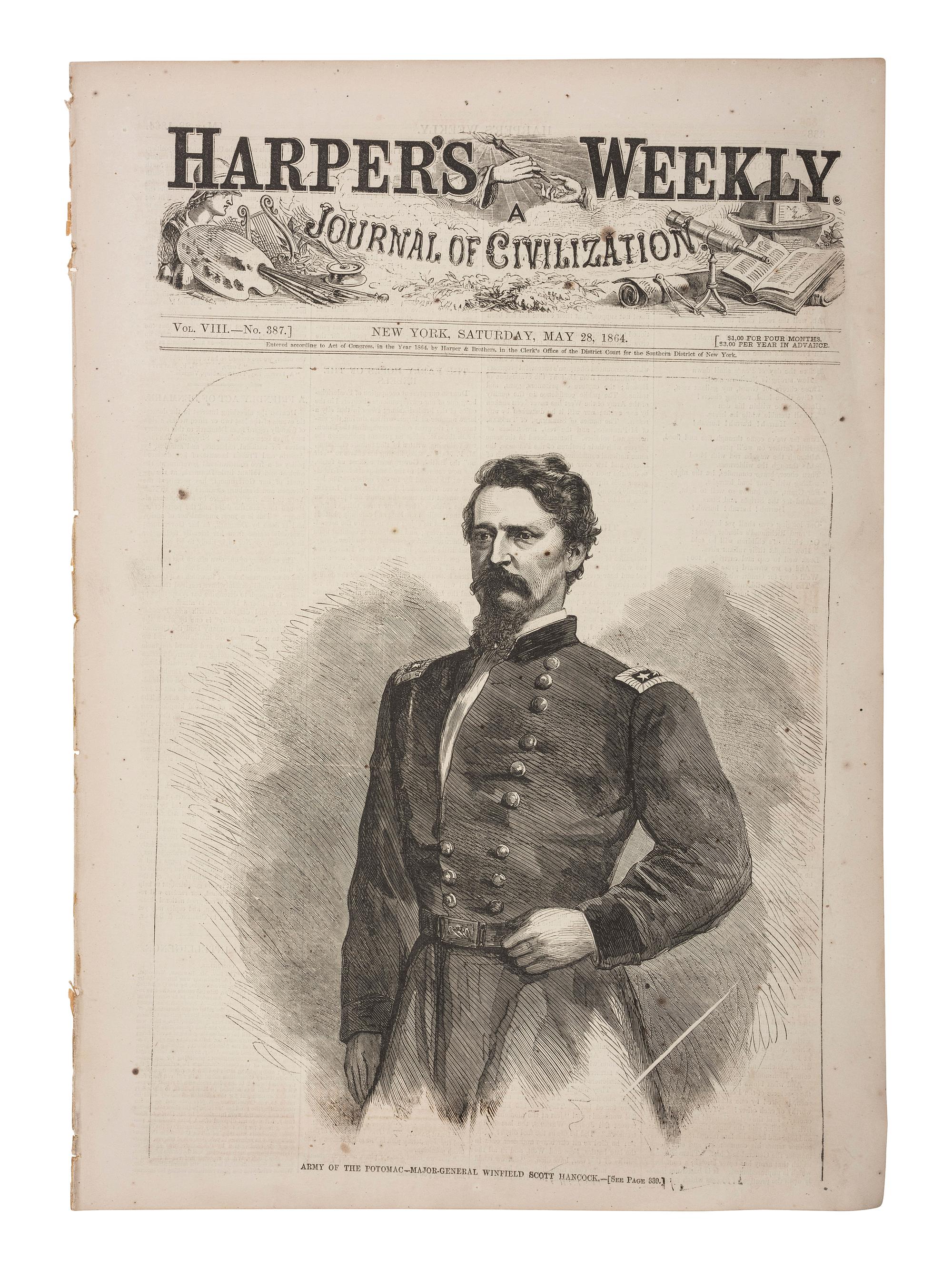 [CIVIL WAR].] Harper's Weekly . 120+ issues, majority from 1864 & 1865.