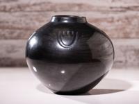 Blackware Pottery Jar, with Bear Paw