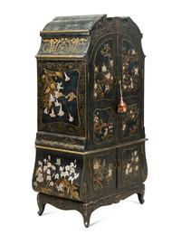 An Italian Black Japanned Bar Cabinet