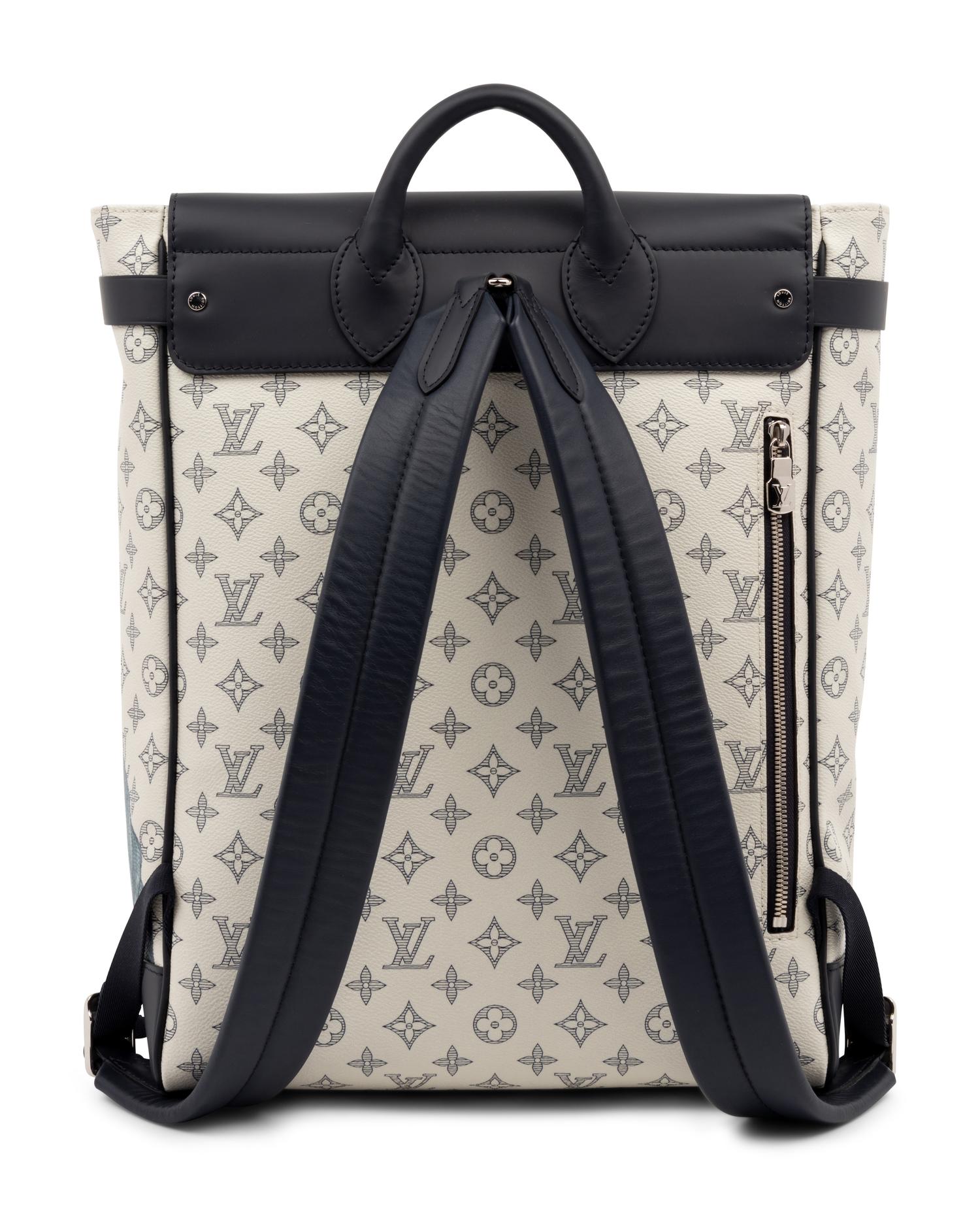 Louis Vuitton Limited Edition Chapman Steamer Backpack in Monogram Savane Dune Coated Canvas with Rhino Print, Chapman Brothers, Spring Summer 2017