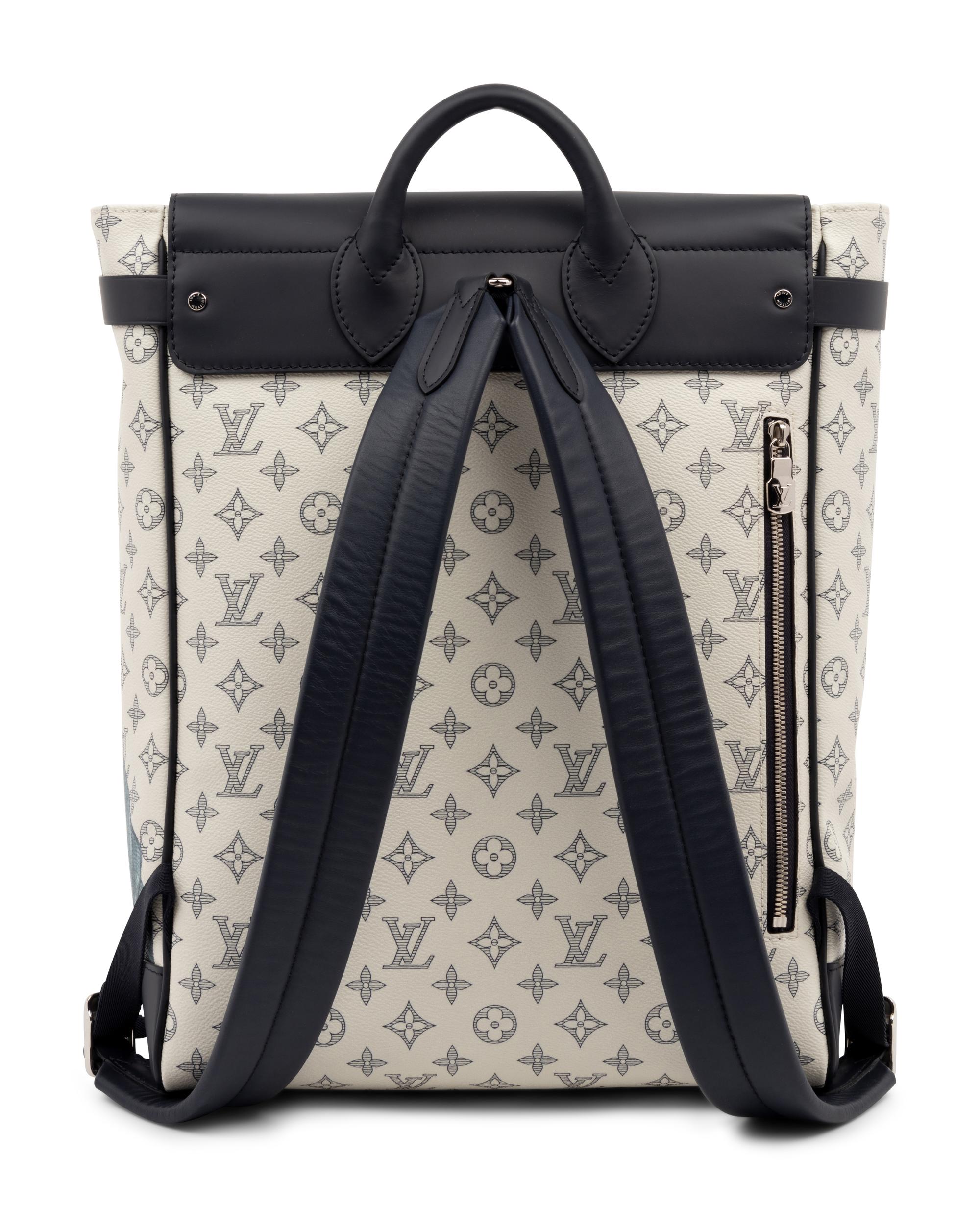 Louis Vuitton Limited Edition Chapman Steamer Backpack in Monogram Savane Dune Coated Canvas with Rhino Print, Chapman Brothers, Spring Summer 2017
