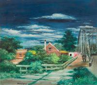 Aaron Bohrod, (American, 1907 - 1992), Crossing the Bridge, 1939