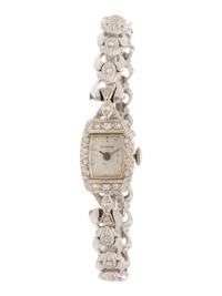 GLYCINE, 14K WHITE GOLD AND DIAMOND WRISTWATCH