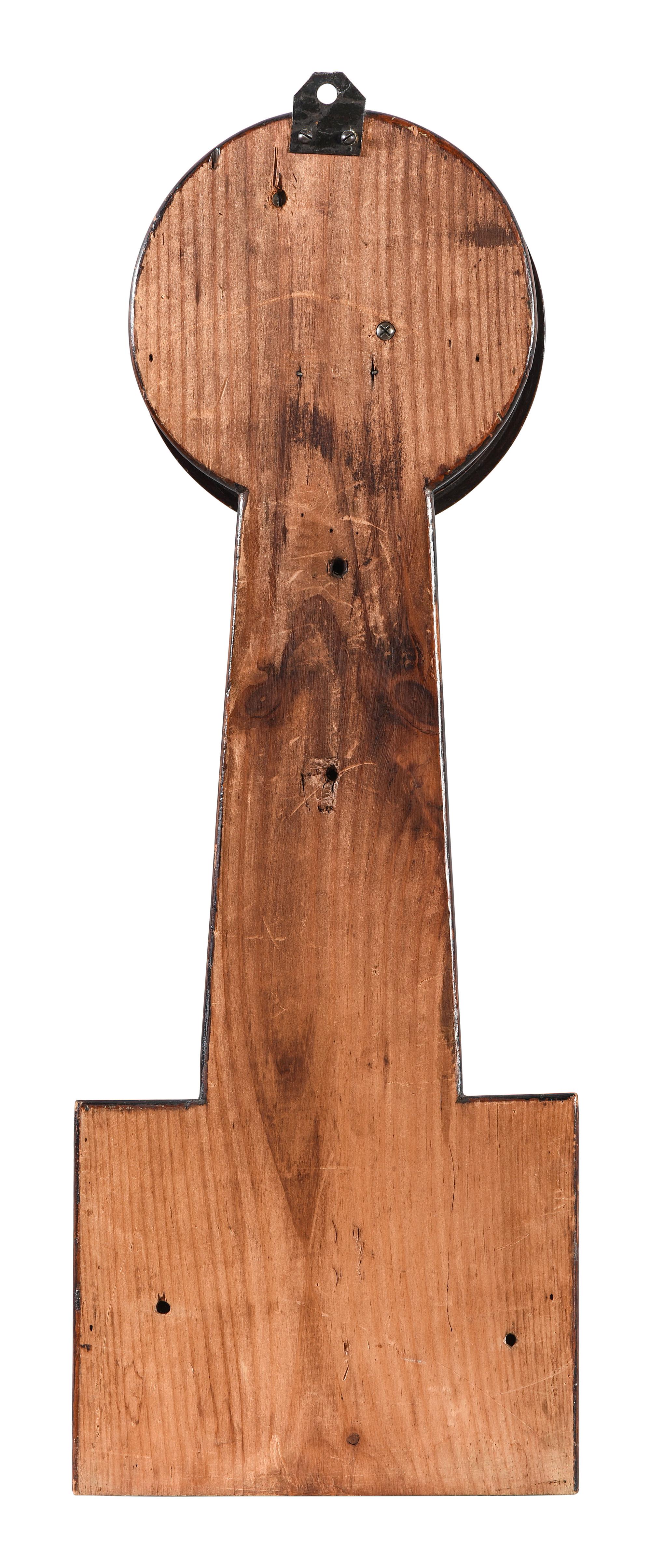A Federal Mahogany Eglomise Inset Banjo Clock