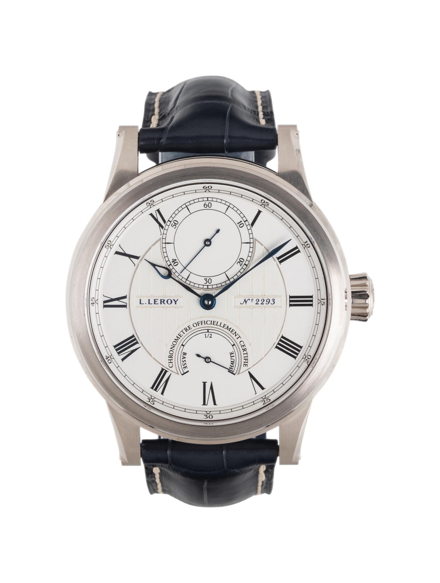 L.LEROY, 18K WHITE GOLD 'MARINE DECK CHRONOMETER' WATCH