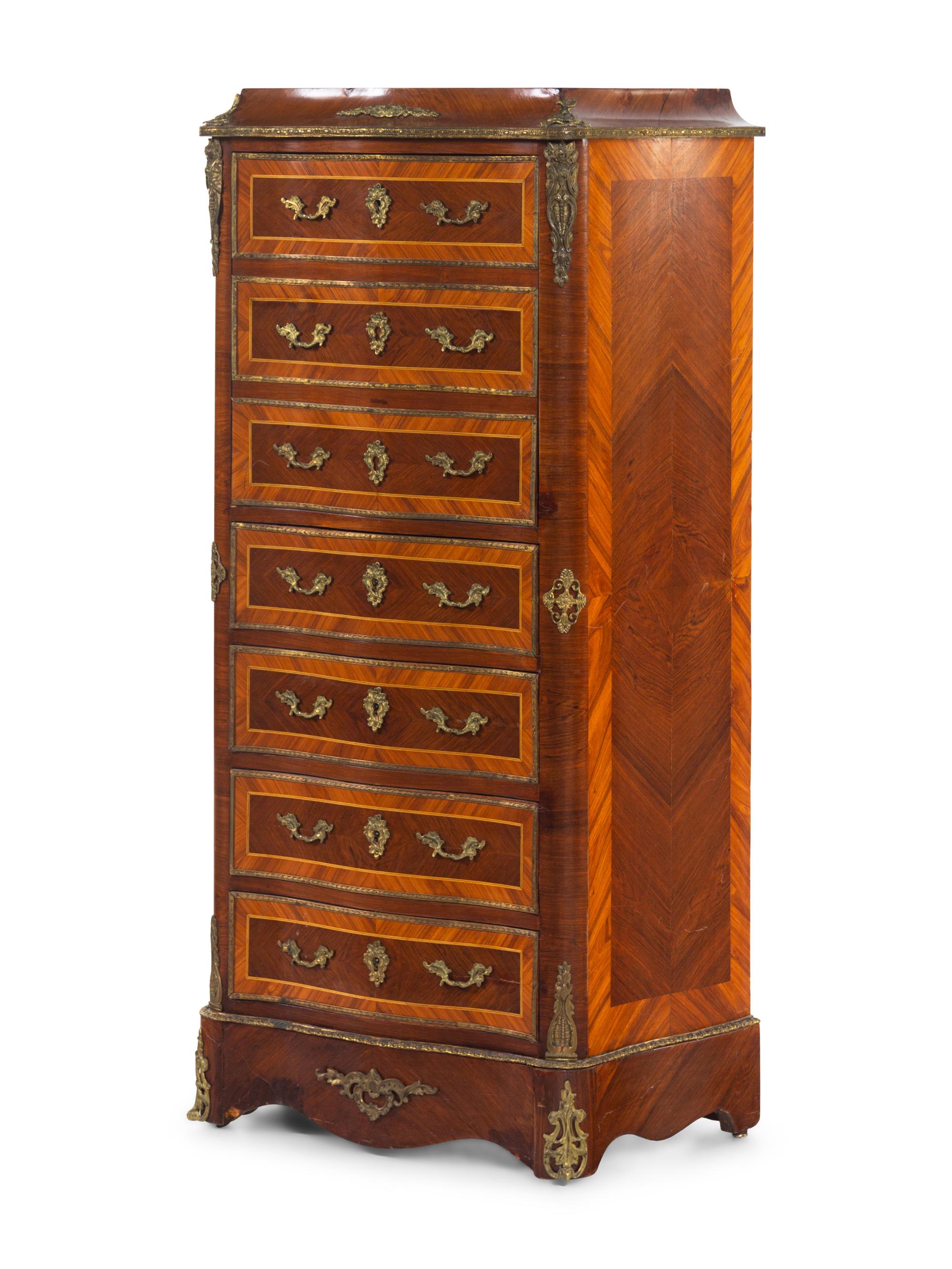 A Napoleon III Style Gilt Metal Mounted Kingwood Marble-Top Secrétaire à Abattant
