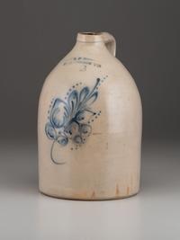 An E. And L.P. Norton Three-Gallon Cobalt Decorated Stoneware Jug