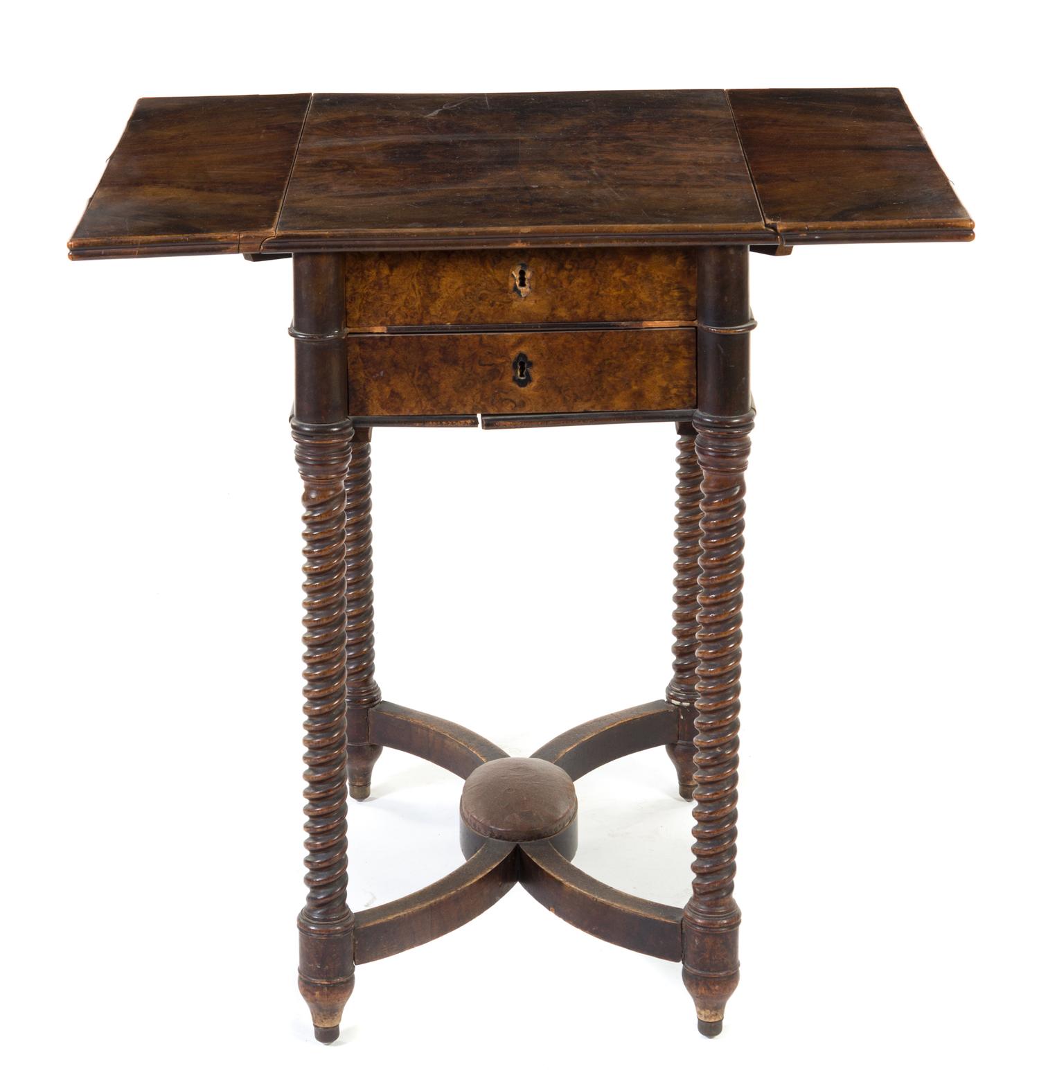 A Continental Sewing Table Height 30 1/4 x width 18 x depth 22 inches (closed).
