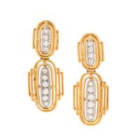 BICOLOR GOLD AND DIAMOND EARCLIPS