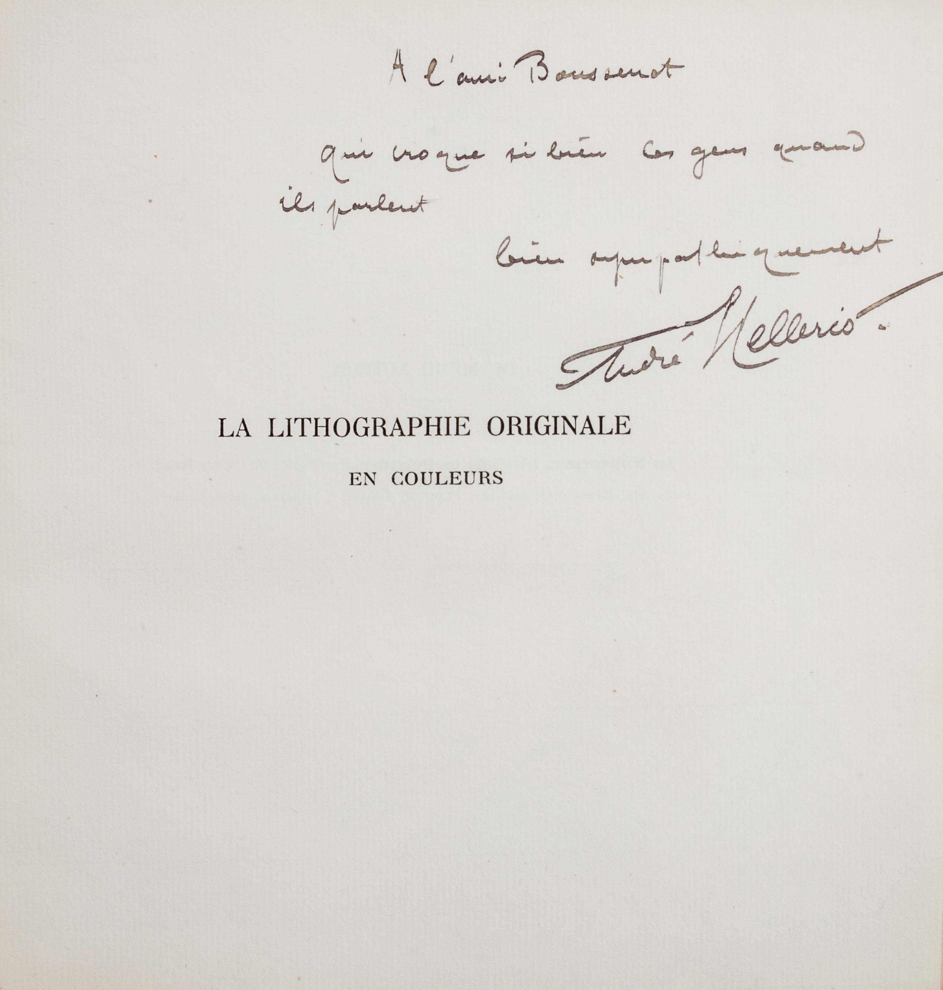 BONNARD, PIERRE AND ANDRE MELLERIO. La Lithographie originale en couleurs. Paris, 1898. Limited. Presentation copy.