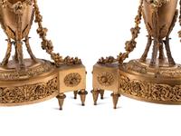 A Pair of Louis XVI Style Gilt Bronze Chenets