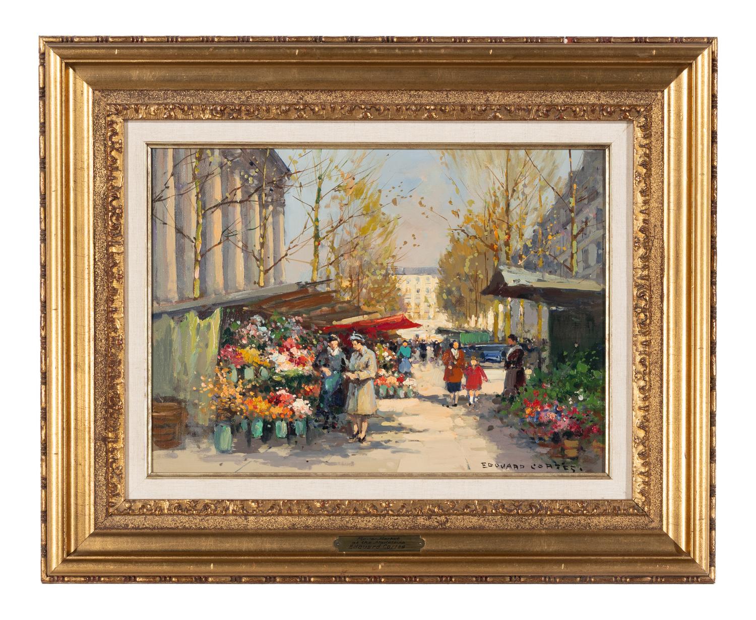 Édouard Léon Cortès (French, 1882-1969) — Le Marché aux Fleurs, Place de la Madeleine