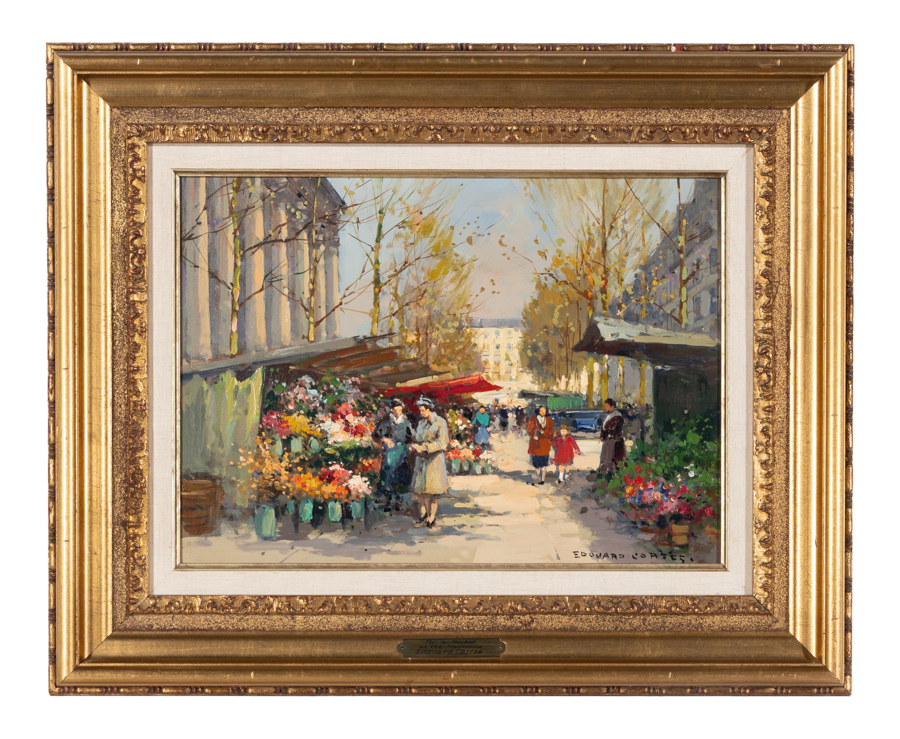 Édouard Léon Cortès (French, 1882-1969) — Le Marché aux Fleurs, Place de la Madeleine
