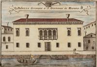 A Set of Nine Italian Hand-Colored Engravings Depicting Venetian Palaces