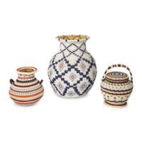 Alice Lang (Ute-Paiute, 20th century) — Beaded Basket, PLUS, 1973