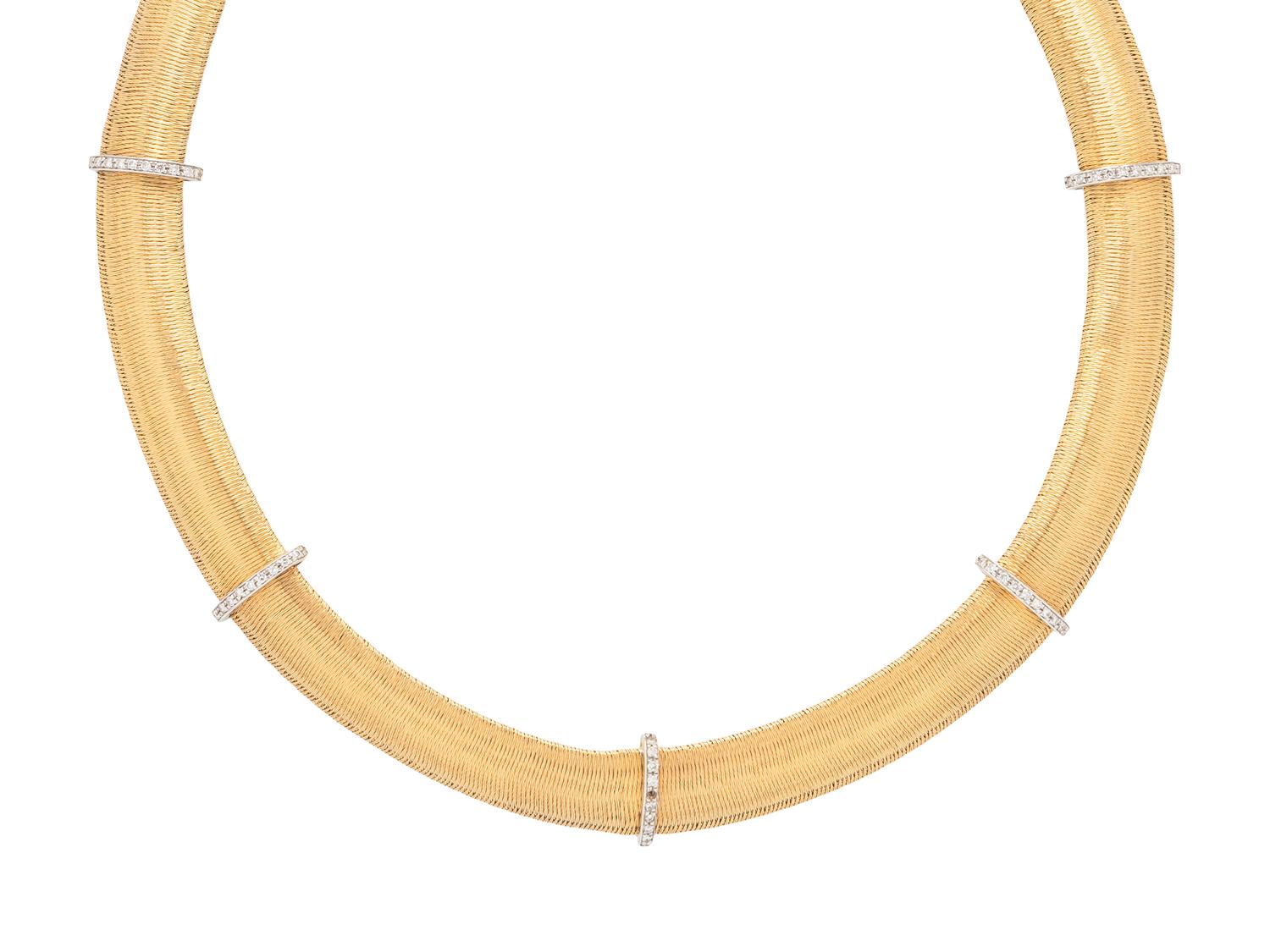 ROBERTO COIN, YELLOW GOLD AND DIAMOND NECKLACE