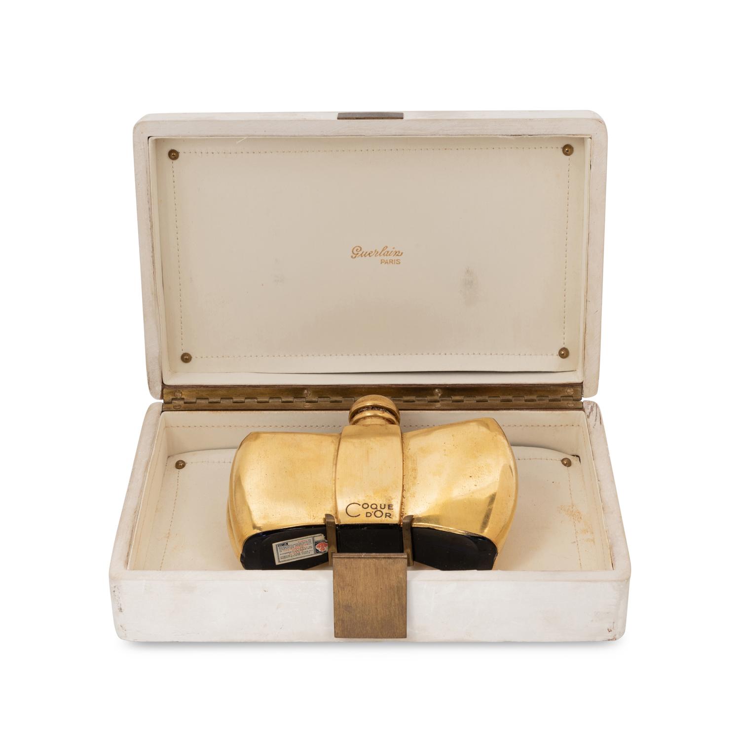 Perfume Box by Jean-Michel Frank and Guerlain Coque d'Or Bottle by Baccarat, 1937