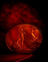 A Neoclassical Carnelian Intaglio with Minerva and Cadmus Sowing the Dragon's Teeth
