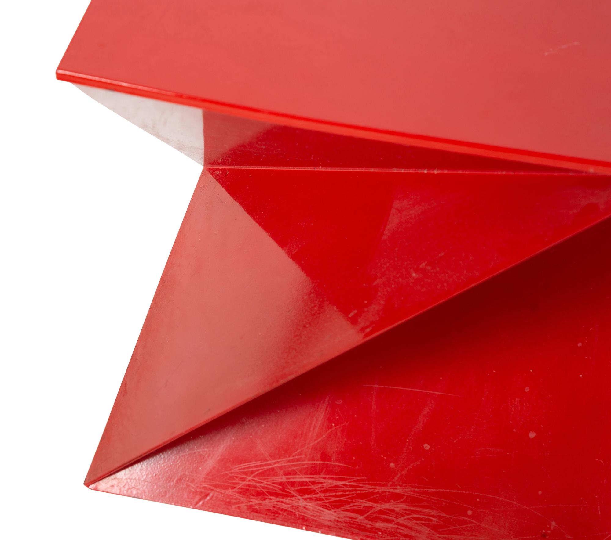 A Pair of Italian Painted Origami Cube Side Tables