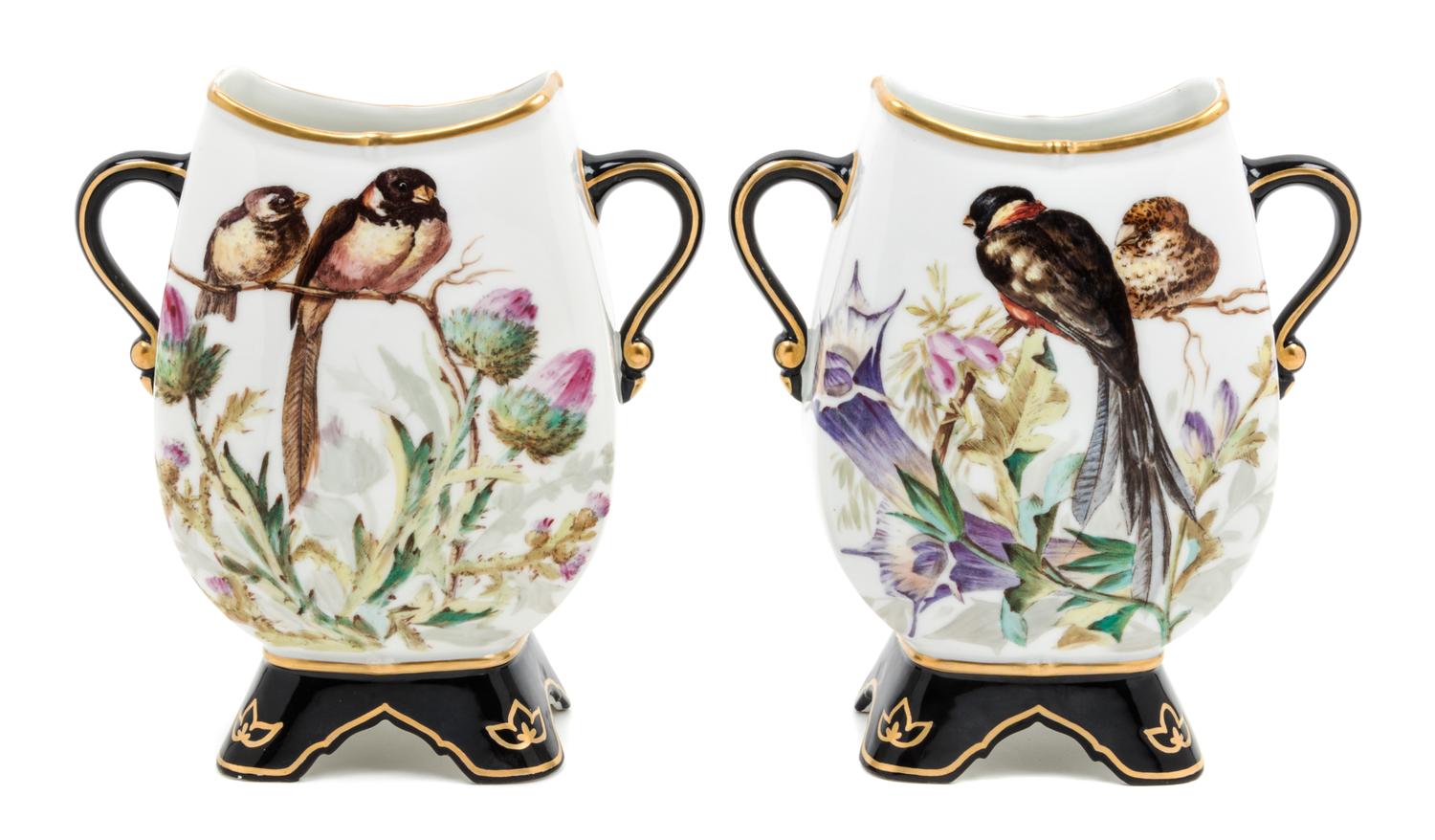 A Pair of Continental Porcelain Vases Height 10 1/4 inches. — LIKELY POLISH, ATTRIBUTED TO CMIELOW PORCELAIN, 19TH CENTURY