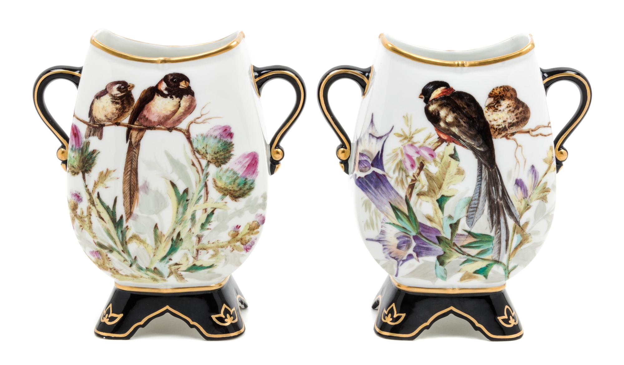 A Pair of Continental Porcelain Vases Height 10 1/4 inches. — LIKELY POLISH, ATTRIBUTED TO CMIELOW PORCELAIN, 19TH CENTURY