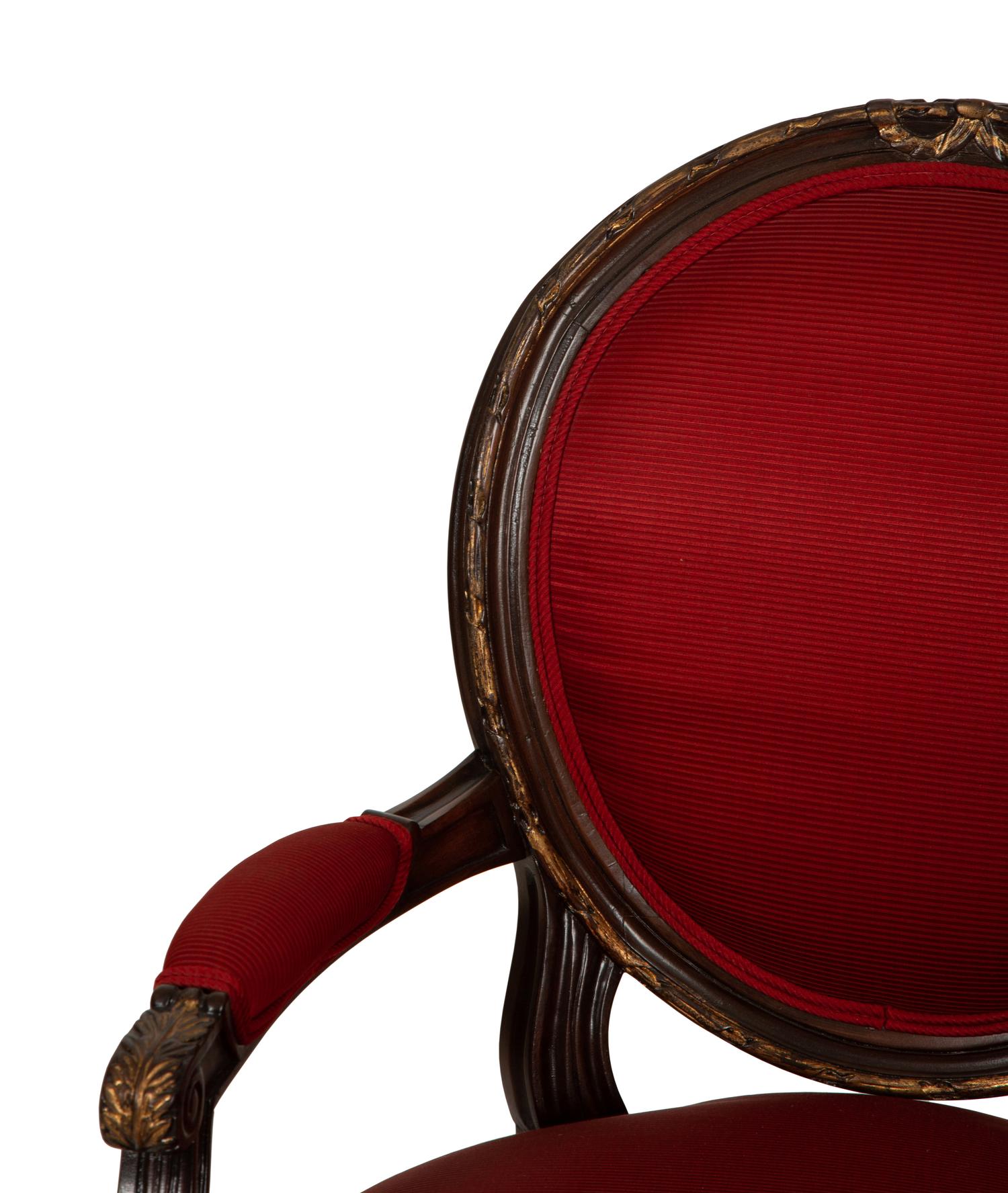 A Set of Eight Louis XVI Style Dining Chairs