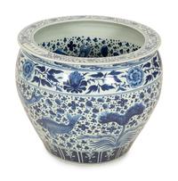 A Chinese Blue and White Porcelain Jardiniere