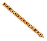 YELLOW GOLD AND GARNET BRACELET