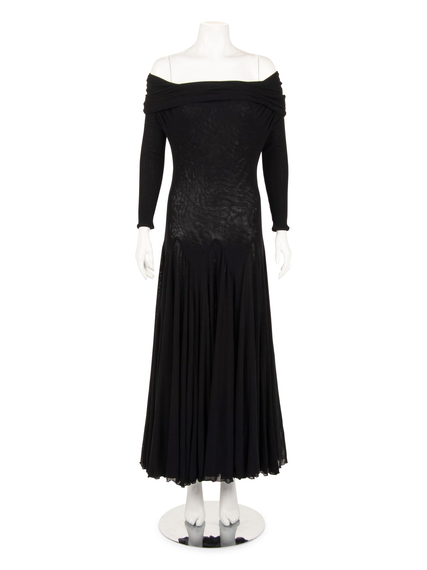 Giorgio di Sant'Angelo Knit Mesh Cowl Neck Dress, 1980s