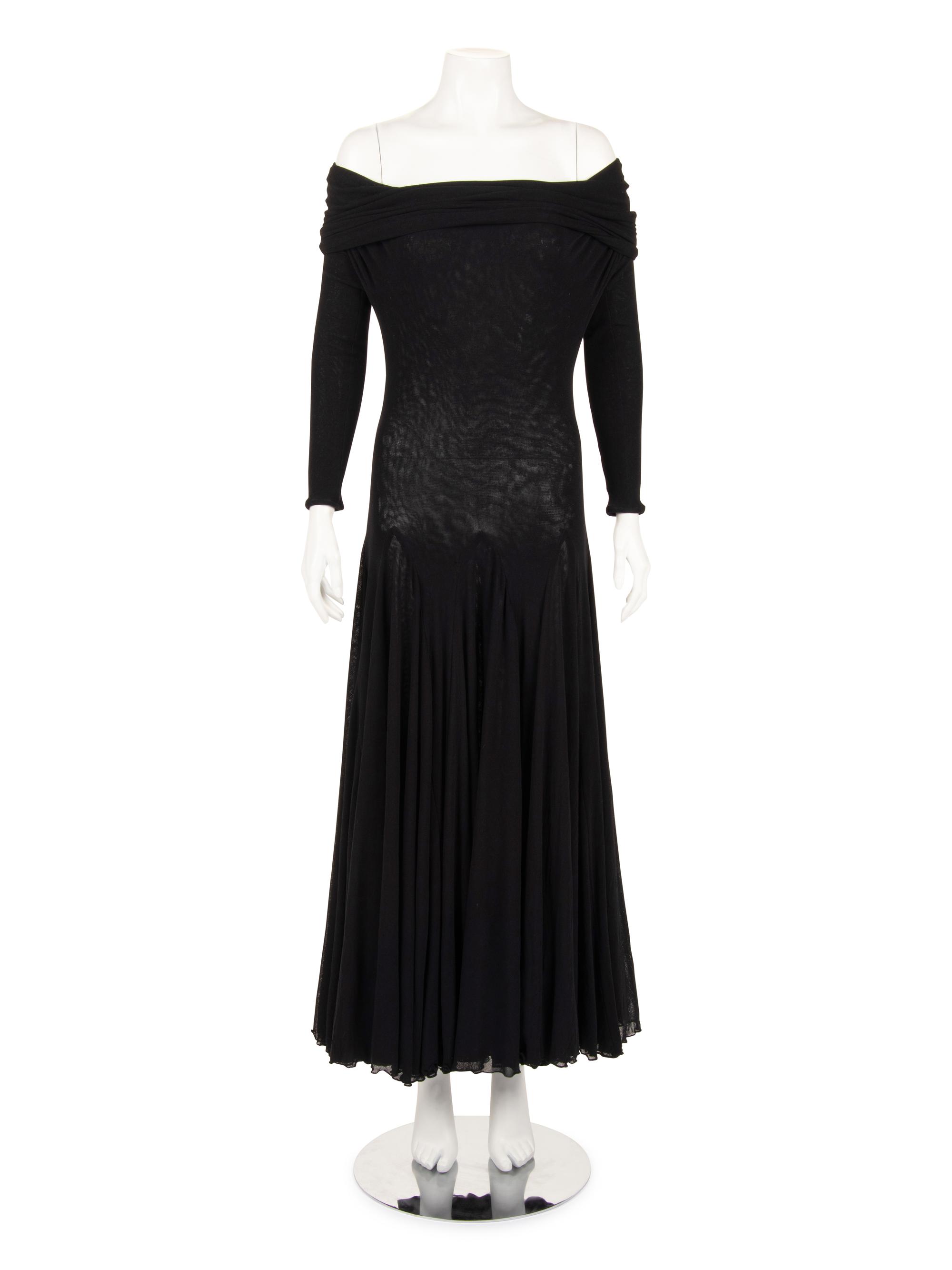 Giorgio di Sant'Angelo Knit Mesh Cowl Neck Dress, 1980s