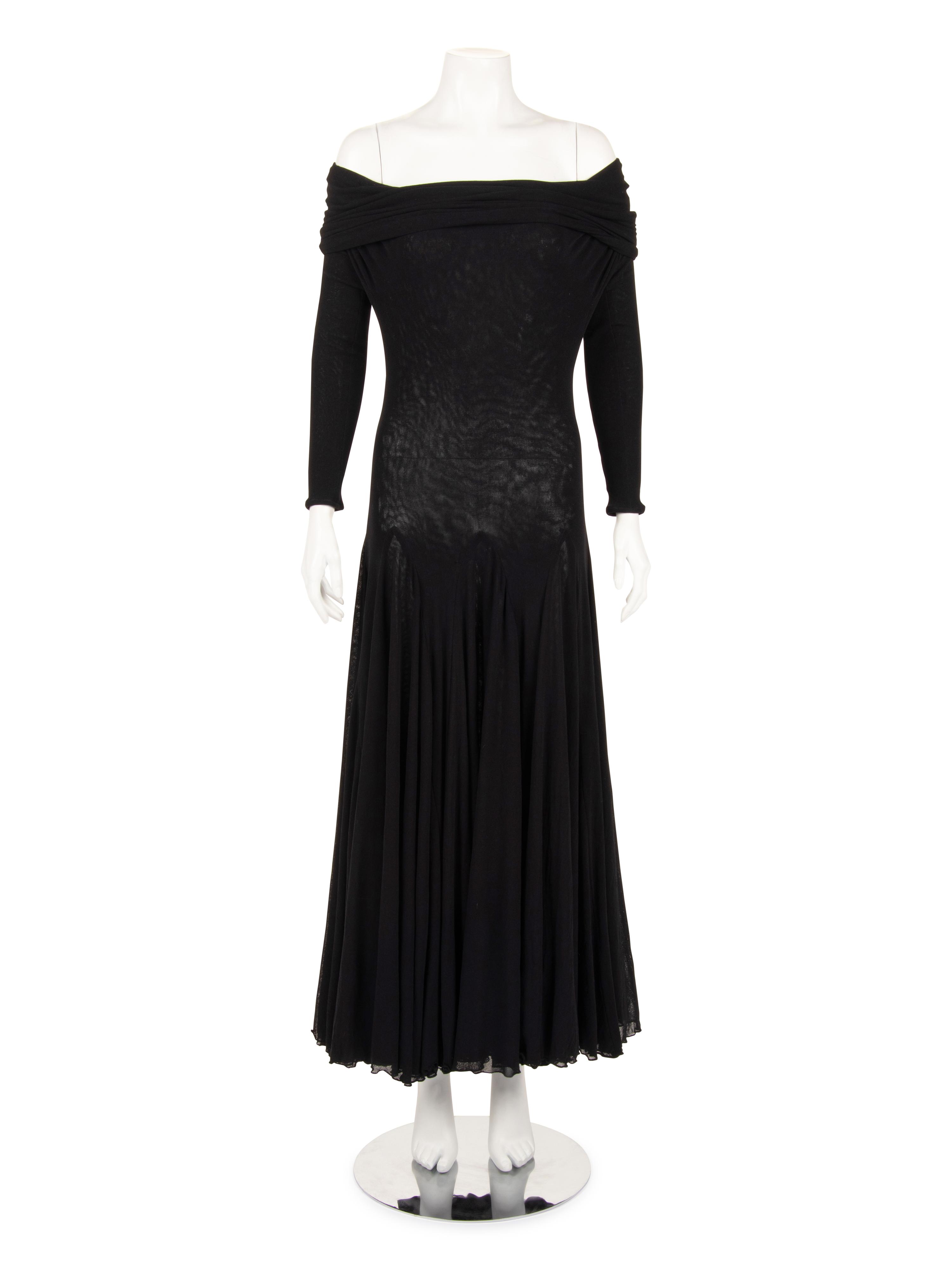 Giorgio di Sant'Angelo Knit Mesh Cowl Neck Dress, 1980s