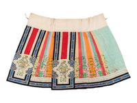 Two Embroidered Silk Summer Apron Skirts