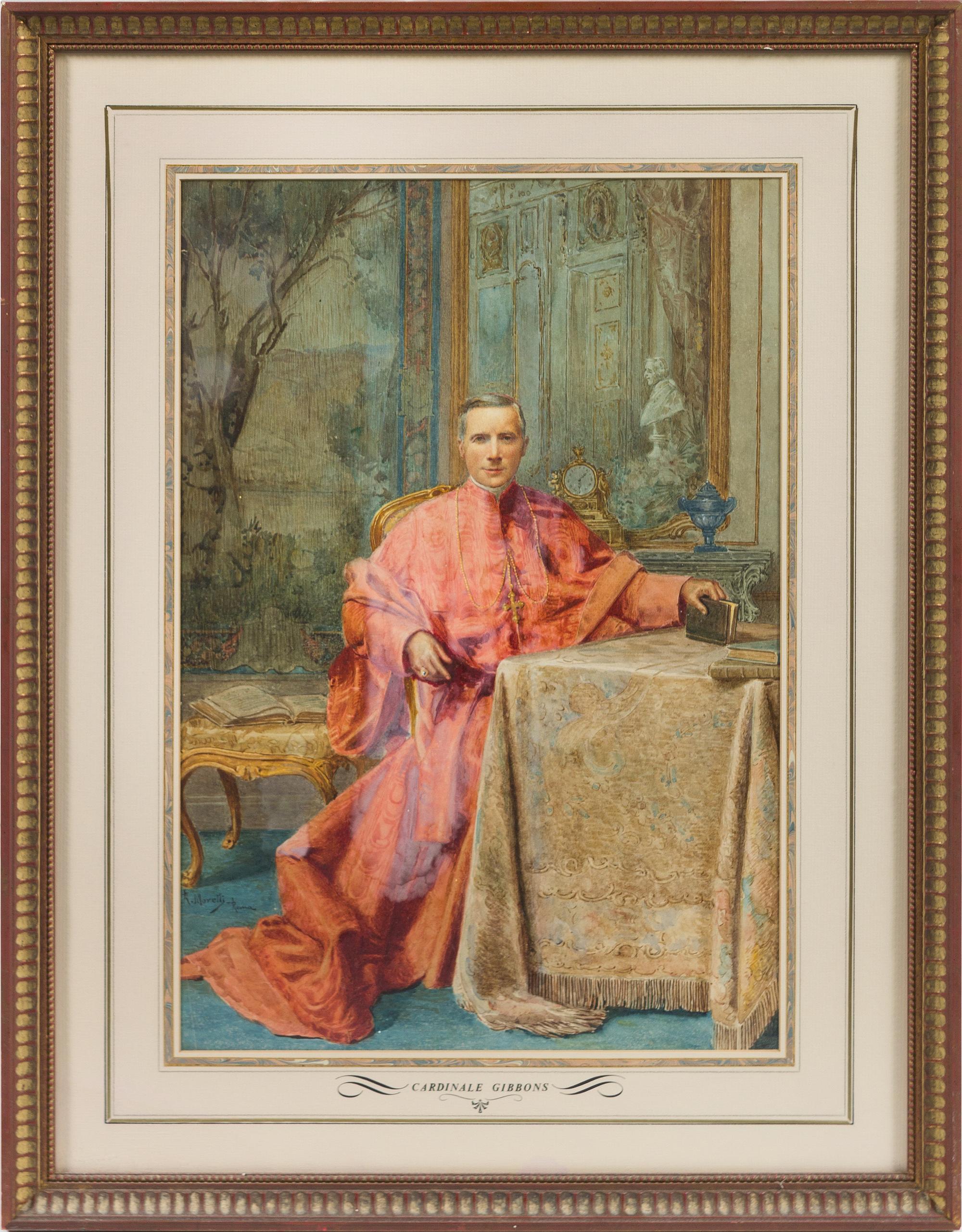 Francesco Moretti, (Italian, 1833-1917), Cardinal Gibbons, Circa 1890
