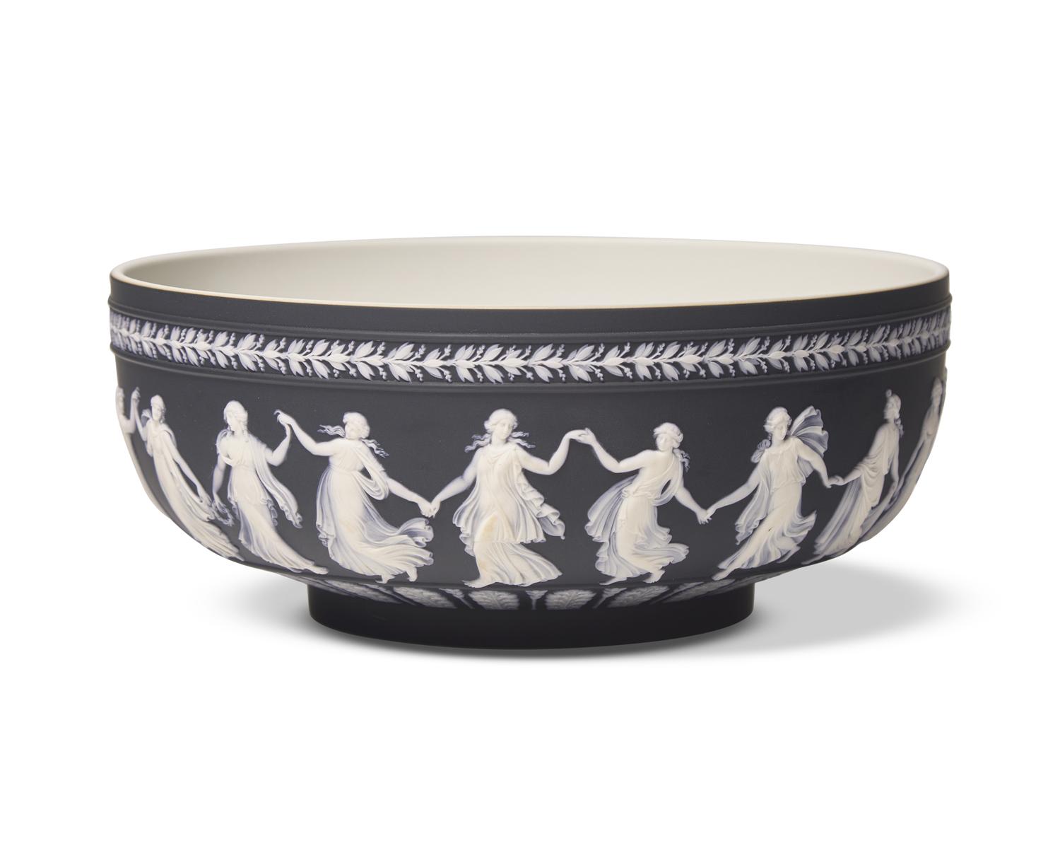 A Wedgwood Black and White Jasperware Centerpiece Bowl
