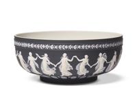 A Wedgwood Black and White Jasperware Centerpiece Bowl