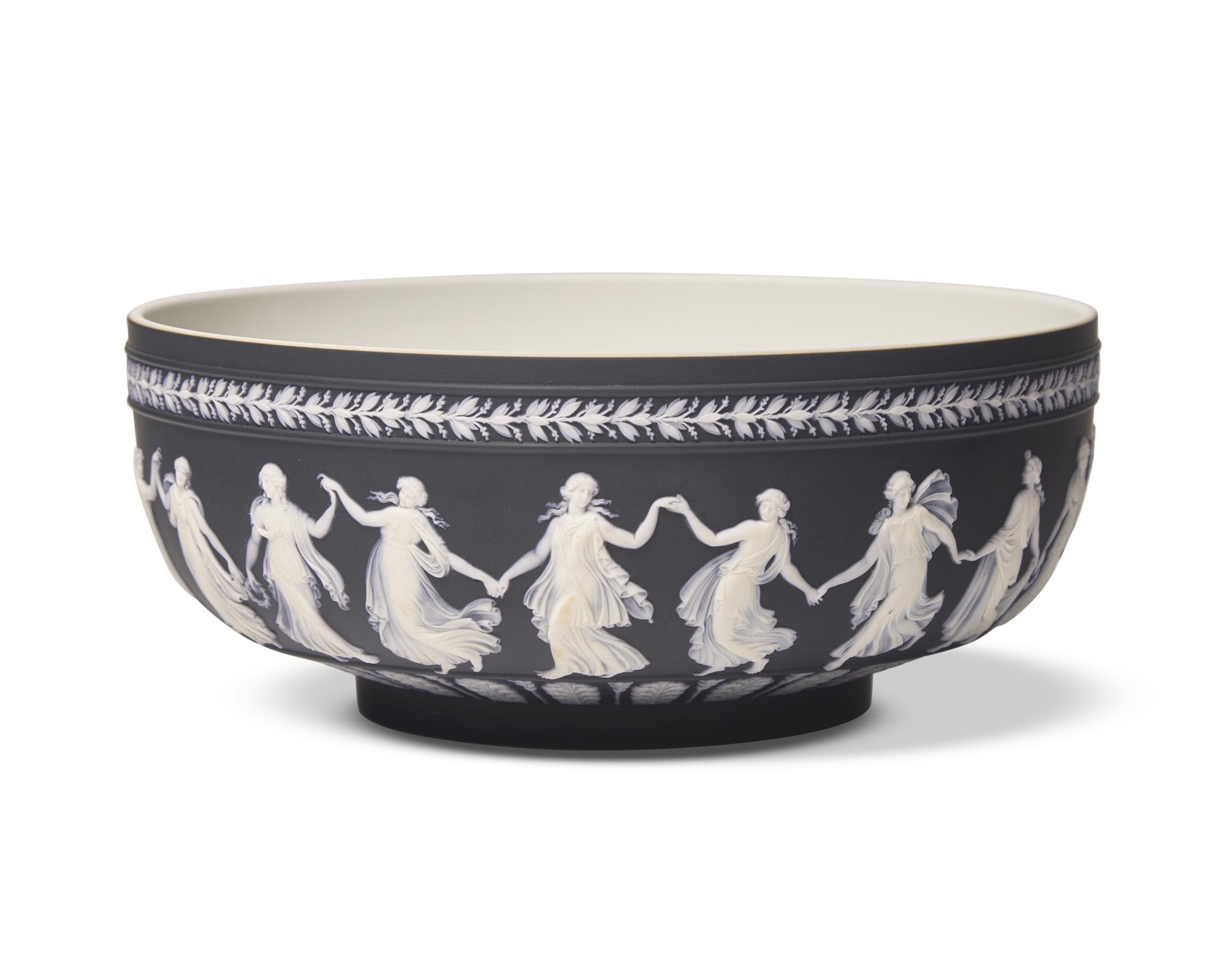 A Wedgwood Black and White Jasperware Centerpiece Bowl
