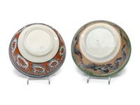 Two Mochaware Bowls with Earthworm Decoration