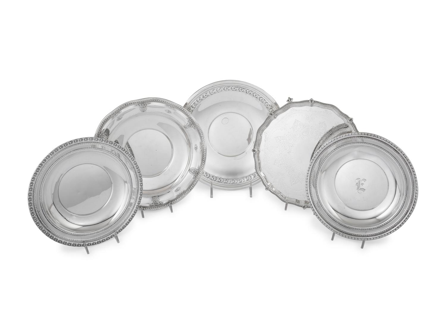 Five American Silver Plates