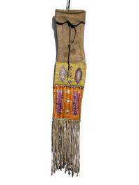 Hidatsa Quilled Hide Tobacco Bag