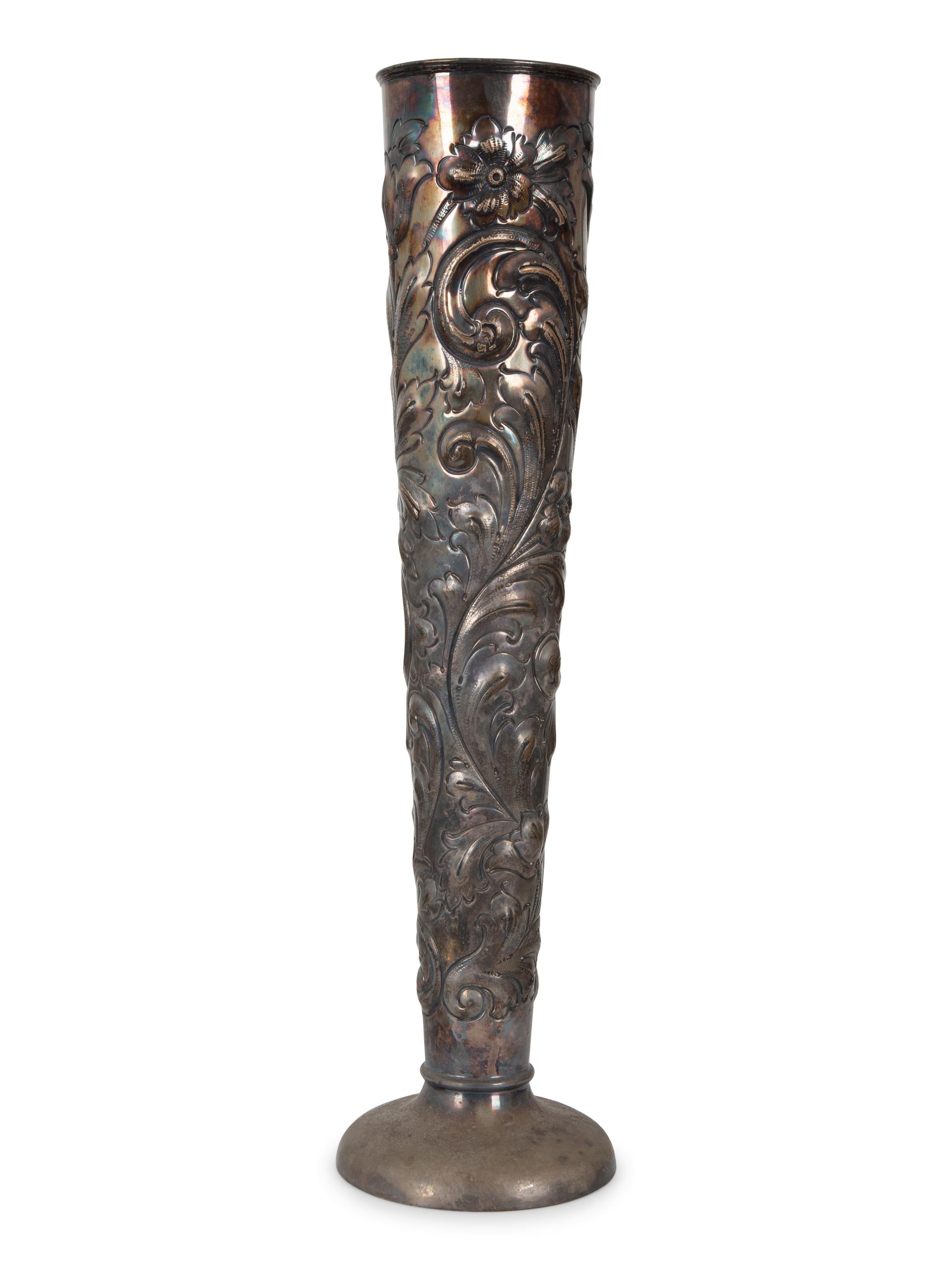 A Sheffield Silver on Copper Repoussé Vase