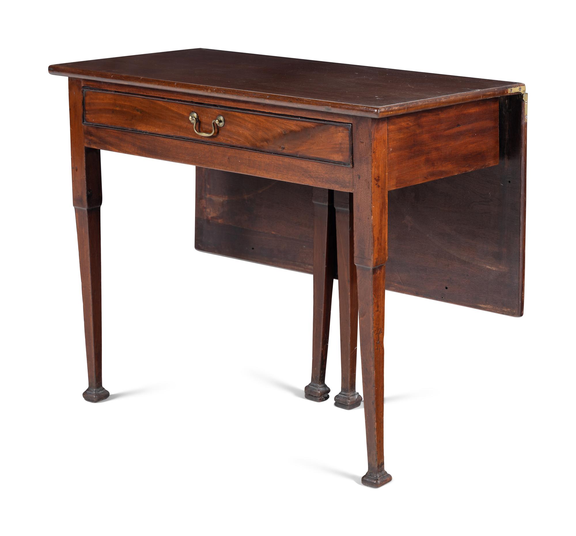 A George III Style Mahogany Drop-Leaf Gate-Leg Pier Table