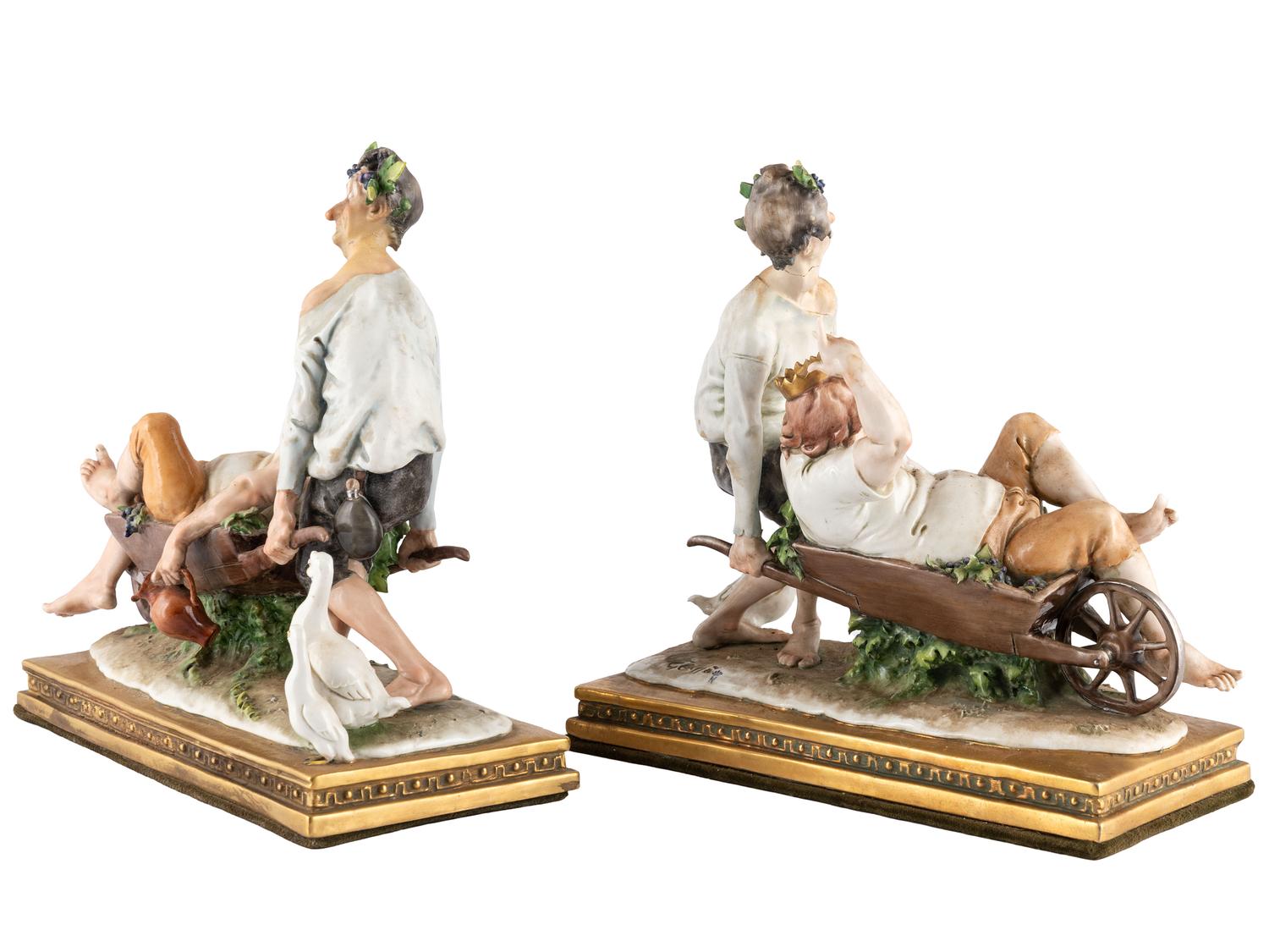 A Pair of Giuseppe Cappe for Capodimonte Figural Groups
