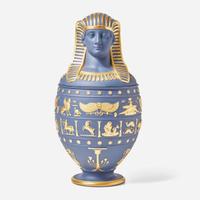 A Wedgwood Portland Blue Jasperware Genius Collection Canopic Jar Vase UK, 1997