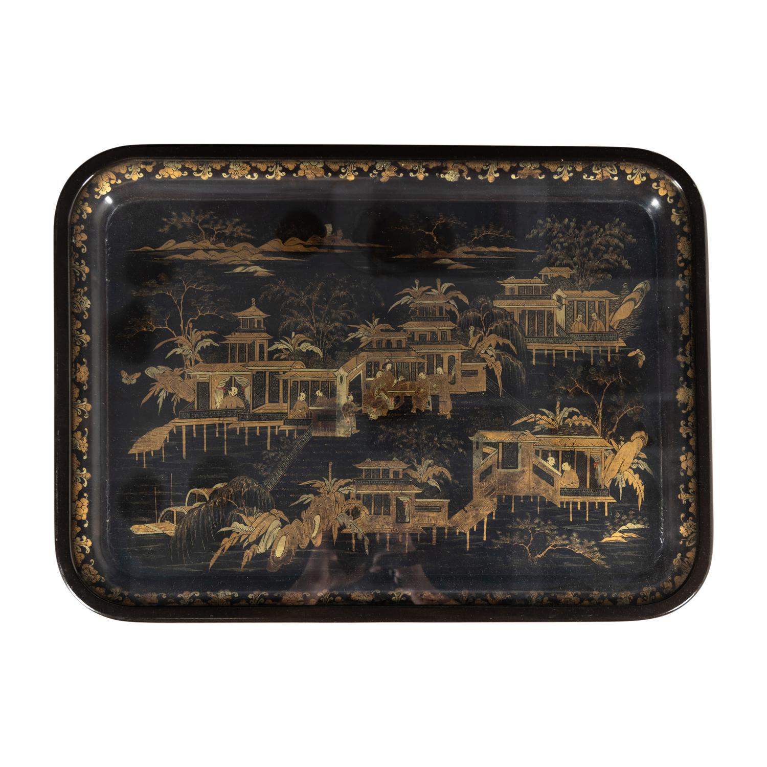A Chinese Export Lacquer Tray Table