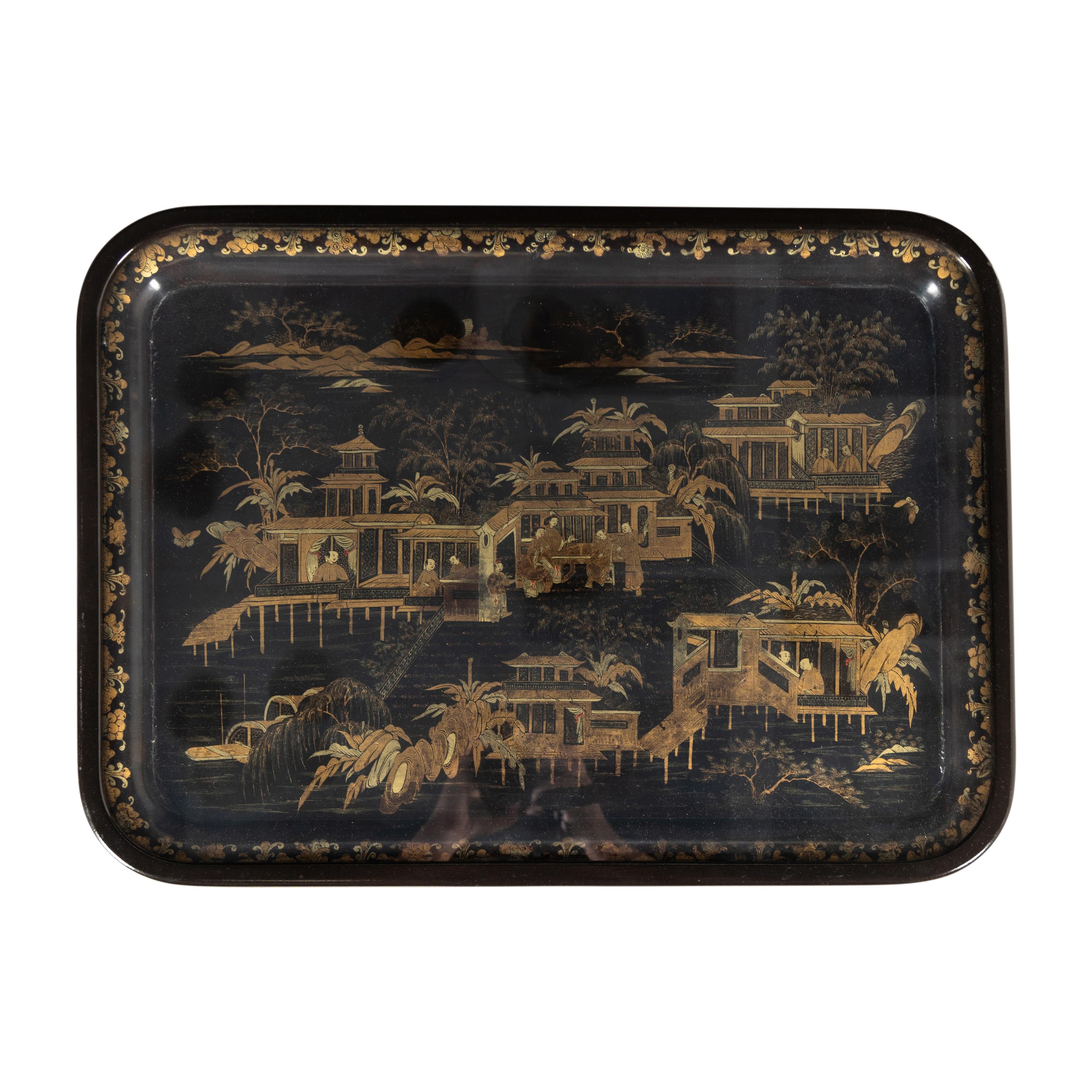A Chinese Export Lacquer Tray Table