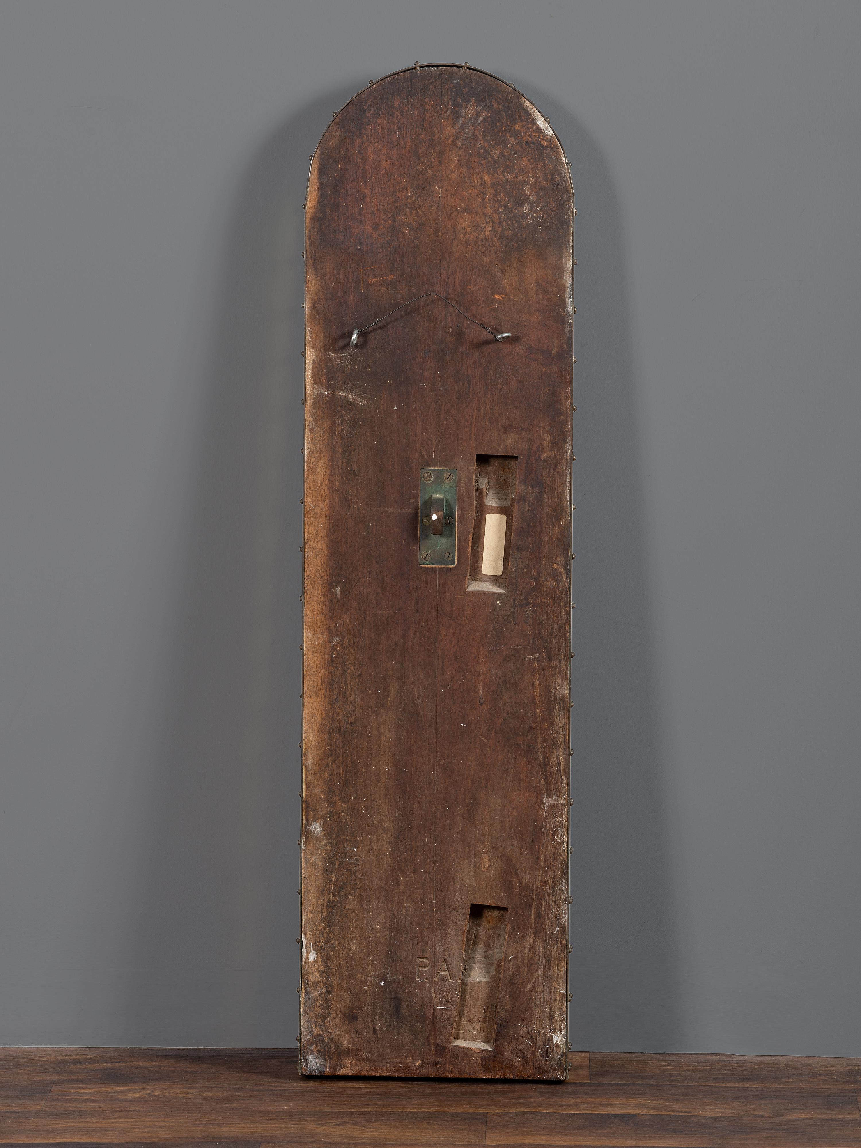 A USS Tallapoosa Eagle, Shield and Cannon Carved, Brass-Mounted Walnut Gangway Board