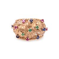 YELLOW GOLD AND MULTIGEM RING
